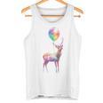 鹿 カラフル モチーフ 抽象 動物 プリント アート 鹿 タンクトップ