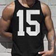 15番のカレッジスポーツスタイル。ホワイト。 タンクトップ 彼への贈り物