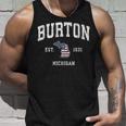 Burton Michigan Mi ヴィンテージ アメリカ国旗 スポーツデザイン タンクトップ 彼への贈り物