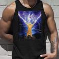 Cat Merch おかしな猫 稲妻 サンダーボルト オン マウンテン タンクトップ 彼への贈り物