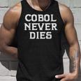 Cobol Never Dies 面白いコボルプログラマー ミニマリストデザイン タンクトップ 彼への贈り物