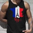 Enjoy Travel Paris France Flag & Eiffel Tower Graphic タンクトップ 彼への贈り物