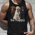 Be Happy ラブラドールレトリバー ゴールデンブラックブラウン チョコレートラボ タンクトップ 彼への贈り物