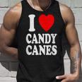 I Heart 愛 キャンディケーン 冬 ペパーミント クリスマス タンクトップ 彼への贈り物