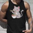 Kawaii Ramen Cat Neko Cute Anime Noodle Lover タンクトップ 彼への贈り物