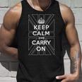 Keep Calm And Carry On 落ち着いてキャリーオン 英国の輪郭の旗 タンクトップ 彼への贈り物