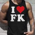 I Love Fk Initials I Heart FK First Last Name F K タンクトップ 彼への贈り物