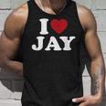 I Love Jay I Heart Jay レッドハート タンクトップ 彼への贈り物