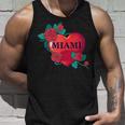 I Love Miami Miami Love Heart & Roses Illustration Graphic タンクトップ 彼への贈り物