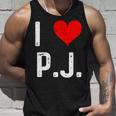 I Love Pj PJ ハート アンティーク調 長袖tシャツ タンクトップ 彼への贈り物