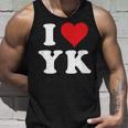 I Love Yk Initials I Heart YK First Last Name Y K タンクトップ 彼への贈り物