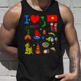 I Loveietnam手描き ベトナムのランドマーク、旗、地図 タンクトップ 彼への贈り物