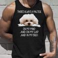 Maltese Dog Is On My Mind 面白い子犬オーナーデザイン タンクトップ 彼への贈り物