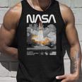 Nasa スペースシャトル打ち上げカラーの黒と白のワームロゴ タンクトップ 彼への贈り物