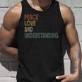 Peace Love And Understanding シャツ インスピレーションを与える引用 レトロ タンクトップ 彼への贈り物