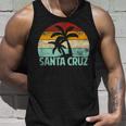 Santa Cruzintage Retro Palmera Puesta Deol California Beach Camiseta sin mangas Regalos para él