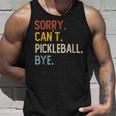 Sorry Can't Pickleball Bye 面白いピックルボール愛好家 タンクトップ 彼への贈り物