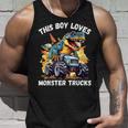 This Boy Loves Monster Trucks 恐竜モンスタートラック タンクトップ 彼への贈り物