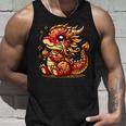 かわいい かわいい 赤 金 龍 中国 旧正月 縁起物 タンクトップ 彼への贈り物