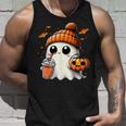 かわいいおばけを飲むかぼちゃスパイス ゴーストハロウィンコスチューム タンクトップ 彼への贈り物