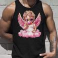 かわいいキューピッド吹くバブルガムサングラスバレンタインデー。 タンクトップ 彼への贈り物