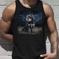 かわいいミニチュアシュナウザーの星空の犬 夜の絵画 タンクトップ 彼への贈り物
