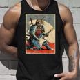 アニメ 日本の侍猫 エレキギターを弾くアートワーク タンクトップ 彼への贈り物