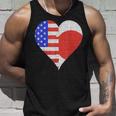 アメリカ日本国旗ハート タンクトップ 彼への贈り物