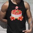 イチゴケーキ スイーツ デザート かわいい 春 パティシエ、普段着、いちご狩り、いちご、ストロベリー、お菓子 タンクトップ 彼への贈り物