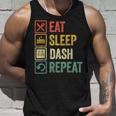 イートスリープダッシュリピートビデオゲームジオメトリビデオゲーマー タンクトップ 彼への贈り物