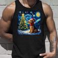 エアデール・テリア 星降る夜 クリスマス ゴッホ 犬の休日 タンクトップ 彼への贈り物