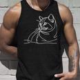 エレガントなラインアート ブリティッシュショートヘアの猫 タンクトップ 彼への贈り物