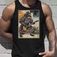 エレキギターを弾く日本の侍猫 浮世墨アート タンクトップ 彼への贈り物