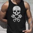 オートバイのホットロッドスカルとクロスボーンピストン タンクトップ 彼への贈り物