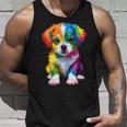 カラフルなかわいい子犬 愛らしい犬 タンクトップ 彼への贈り物
