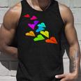 カラフルな紙飛行機デザイン 飛行機愛好家向け タンクトップ 彼への贈り物