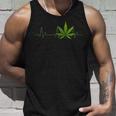 クールなマリファナリーフ ハートビート 面白い スモーキング ウィード ガンジャ ギフト タンクトップ 彼への贈り物