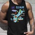 グアム、主要都市、旗、アメリカの観光名所地図 タンクトップ 彼への贈り物