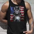 グレー 猫 ねこ バイク 星条旗 アメリカ タンクトップ 彼への贈り物