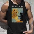 ゴッホ 黒猫 ひまわり おもしろ猫 タンクトップ 彼への贈り物