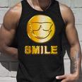 ゴールデン スマイル（フェイク ゴールド風）スマイリー フェイス ニコニコ 笑顔 サングラス 面白い 色 タンクトップ 彼への贈り物
