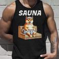 サウナauna さうな 整う アウトドア 焚火 おもしろ 犬 柴犬好き 柴犬 名言 文字 面白い ふざけた ネタ タンクトップ 彼への贈り物