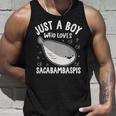 サカバンバスピスの面白い魚ミームが大好きなジャスト・ア・ボーイ タンクトップ 彼への贈り物