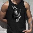 サックスを奏でる猫 面白い猫 ジャズ サックス 音楽 サックス タンクトップ 彼への贈り物