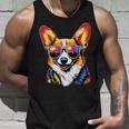 サングラスとコーギー ウェルシュ・コーギー犬 甘いウェルシュ・コーギー タンクトップ 彼への贈り物