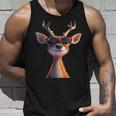 サングラスの角を持つ雄鹿狩猟鹿トナカイ赤鹿 タンクトップ 彼への贈り物