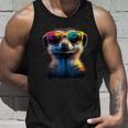 サングラスをかけたミーアキャット カラフルかわいいミーアキャット タンクトップ 彼への贈り物