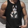 シベリアンハスキー ポケットの子犬 タンクトップ 彼への贈り物