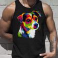 ジャック・ラッセル・テリア ブライトカラー ポップアート 愛犬家 タンクトップ 彼への贈り物