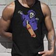スケボーに乗る骸骨 スケーター ハロウィン タンクトップ 彼への贈り物